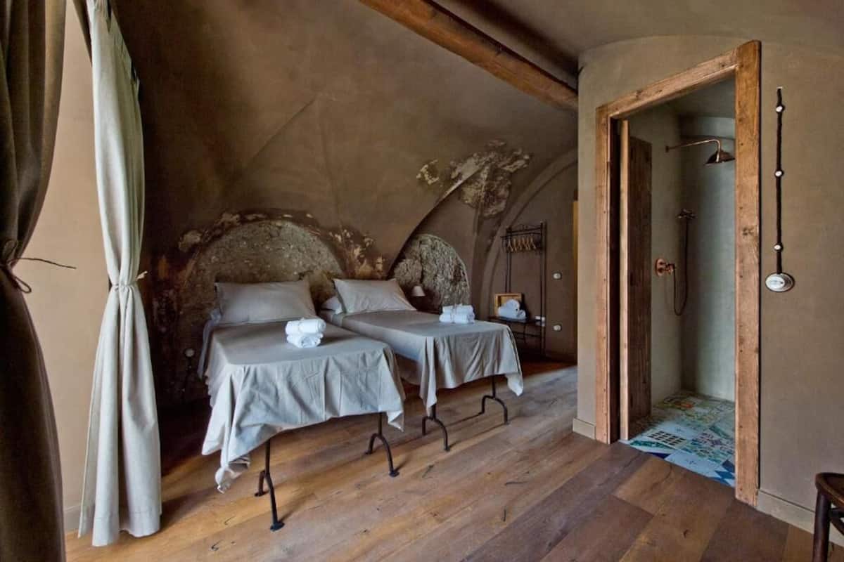Junior Double or Twin Room, Balcony, Courtyard View | Desk, laptop workspace, blackout curtains, iron/ironing board