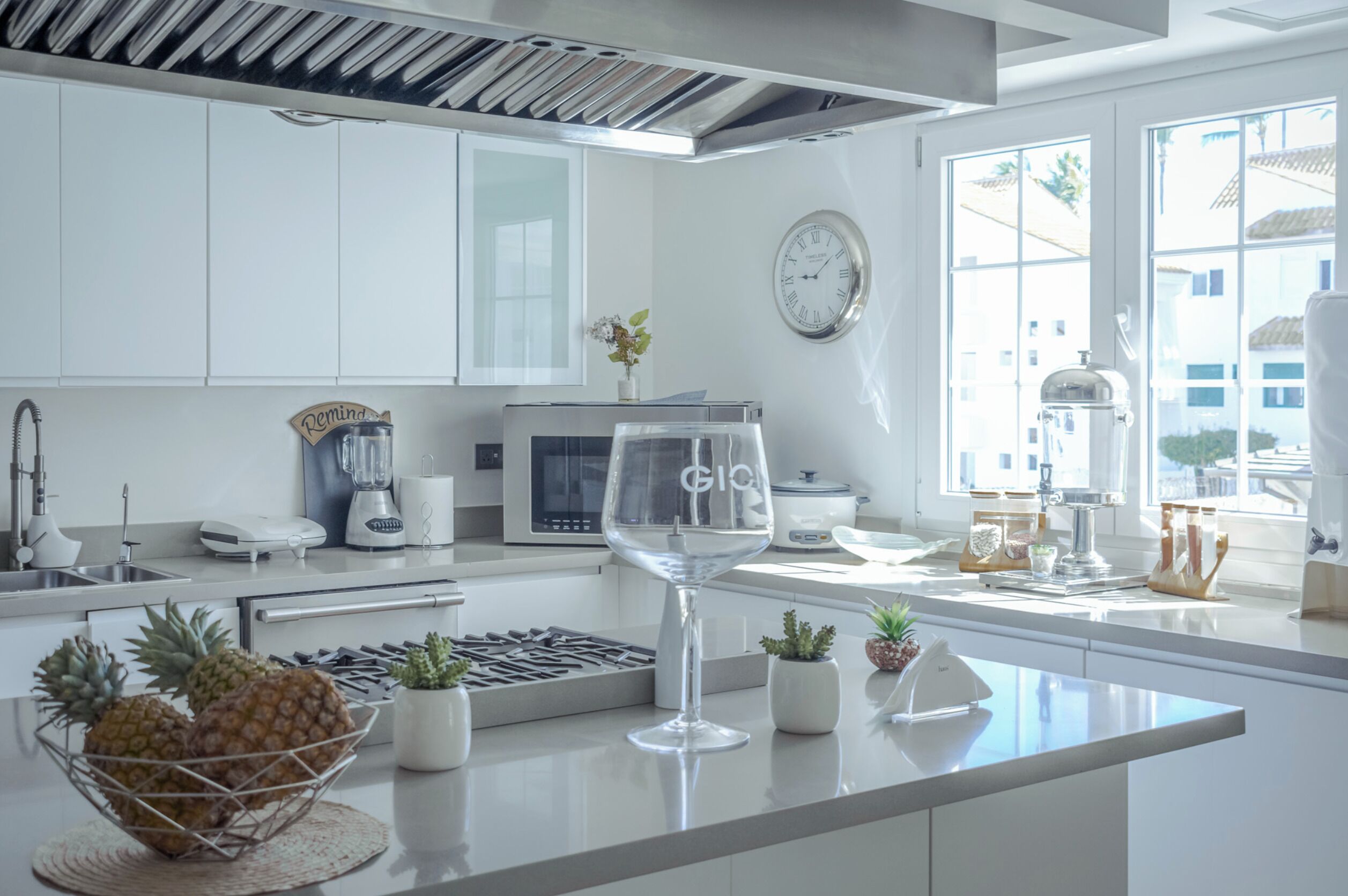 Full-sized fridge, stovetop, cookware/dishes/utensils