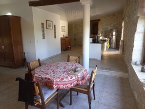 Dining - Quiet, unoverlooked country house with private saltwater pool (Lacaussade)