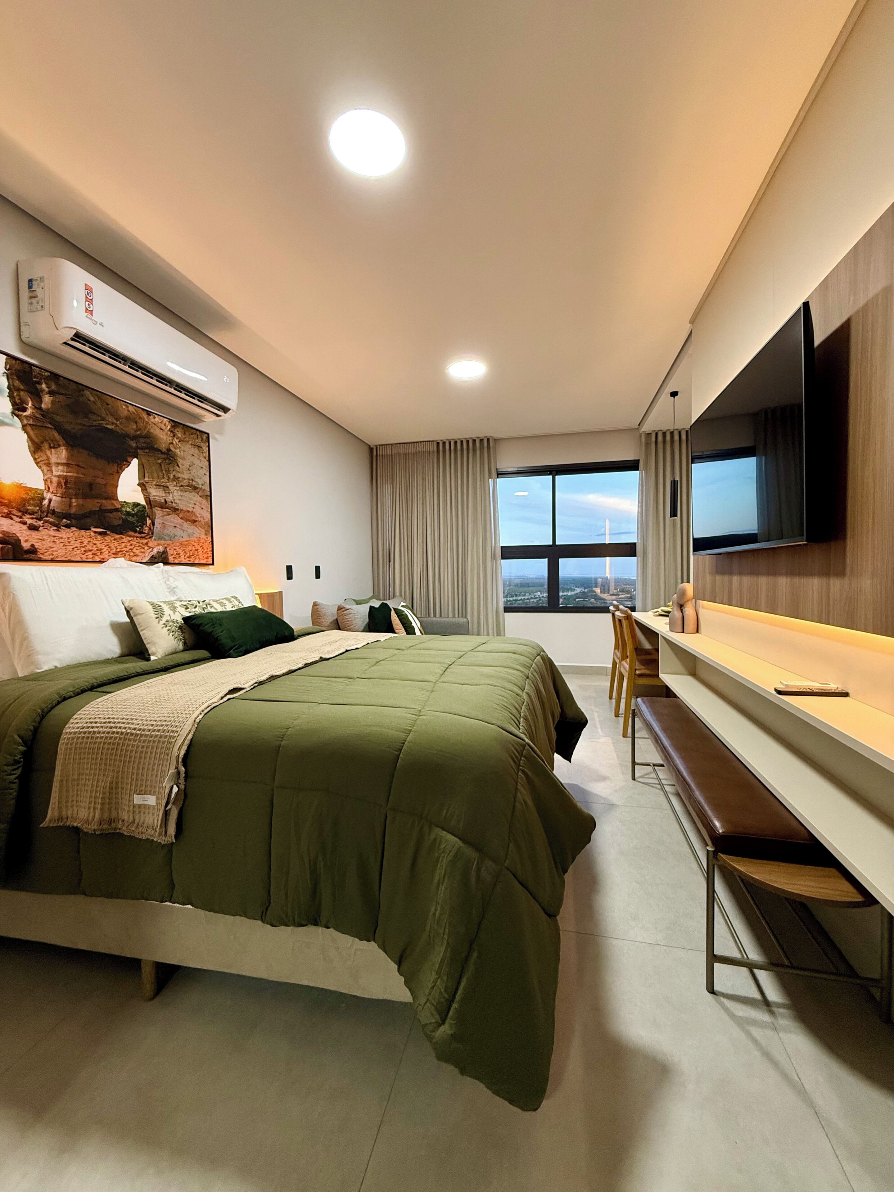 Deluxe Apartment, Lake View | Desk, laptop workspace, blackout curtains, iron/ironing board
