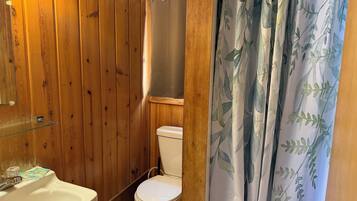 Shower, soap, toilet paper