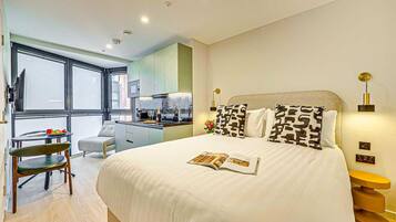 Desk, iron/ironing board, travel crib, free WiFi