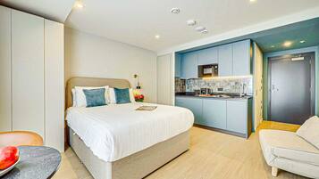 Desk, iron/ironing board, travel cot, free WiFi