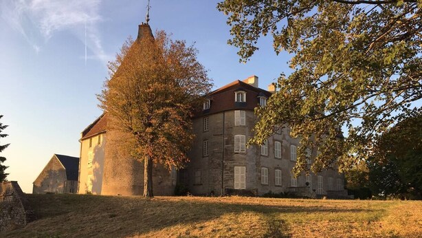 A large stone building with multiple windows and a prominent tower, surrounded by trees and a grassy area. - Heritage and nature in the heart of Nièvre (Billy-Chevannes)