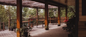 A peaceful retreat surrounded by nature! Large outdoor space w/ hot tub & sauna