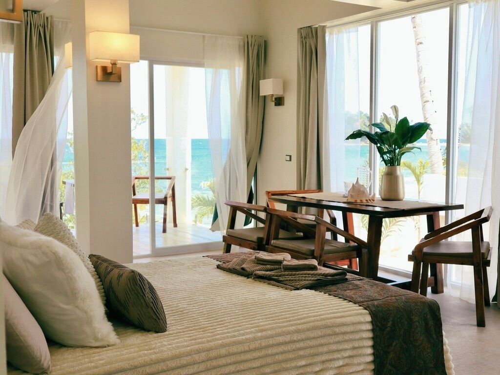 Departamento Deluxe, vista al océano | Escritorio, espacio para trabajar con laptop y wifi gratis 