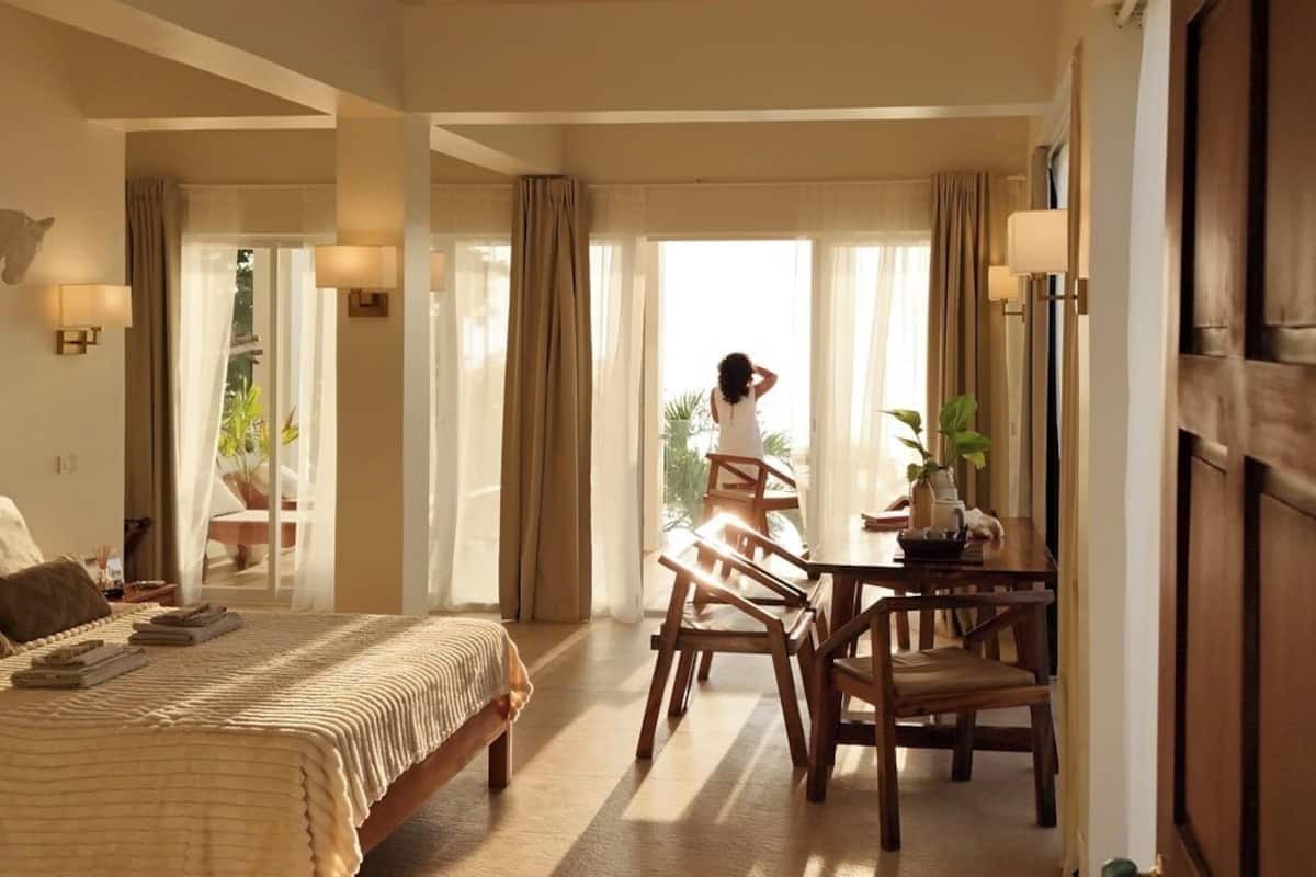 Deluxe Apartment, Ocean View | Desk, laptop workspace, free WiFi