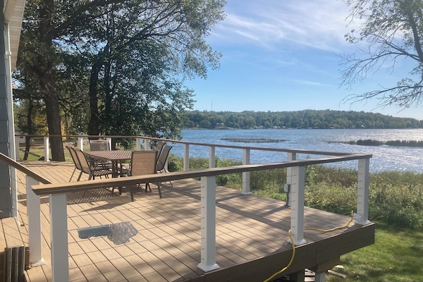West side of deck. Deck wraps around the south side too