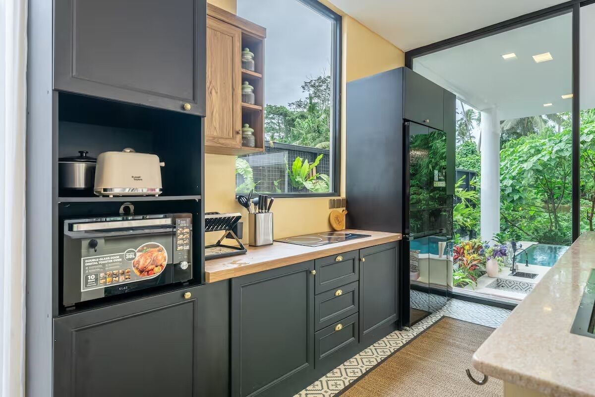 Villa Design - 3 sovrum - privat pool | Eget kök | Mikrovågsugn, kaffe- och tebryggare, vattenkokare och brödrost