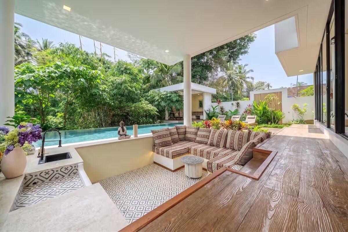 Vila design, 3 quartos, piscina particular | Terraço/pátio
