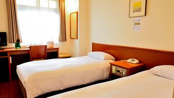 Desk, free WiFi, bed sheets