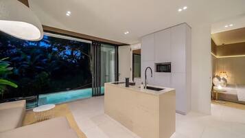 Deluxe-Villa, 2 Schlafzimmer, eigener Pool | Innenbereich