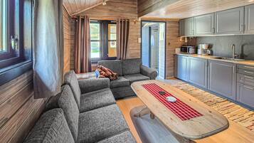 Smart-TV, Kamin, Stereoanlage