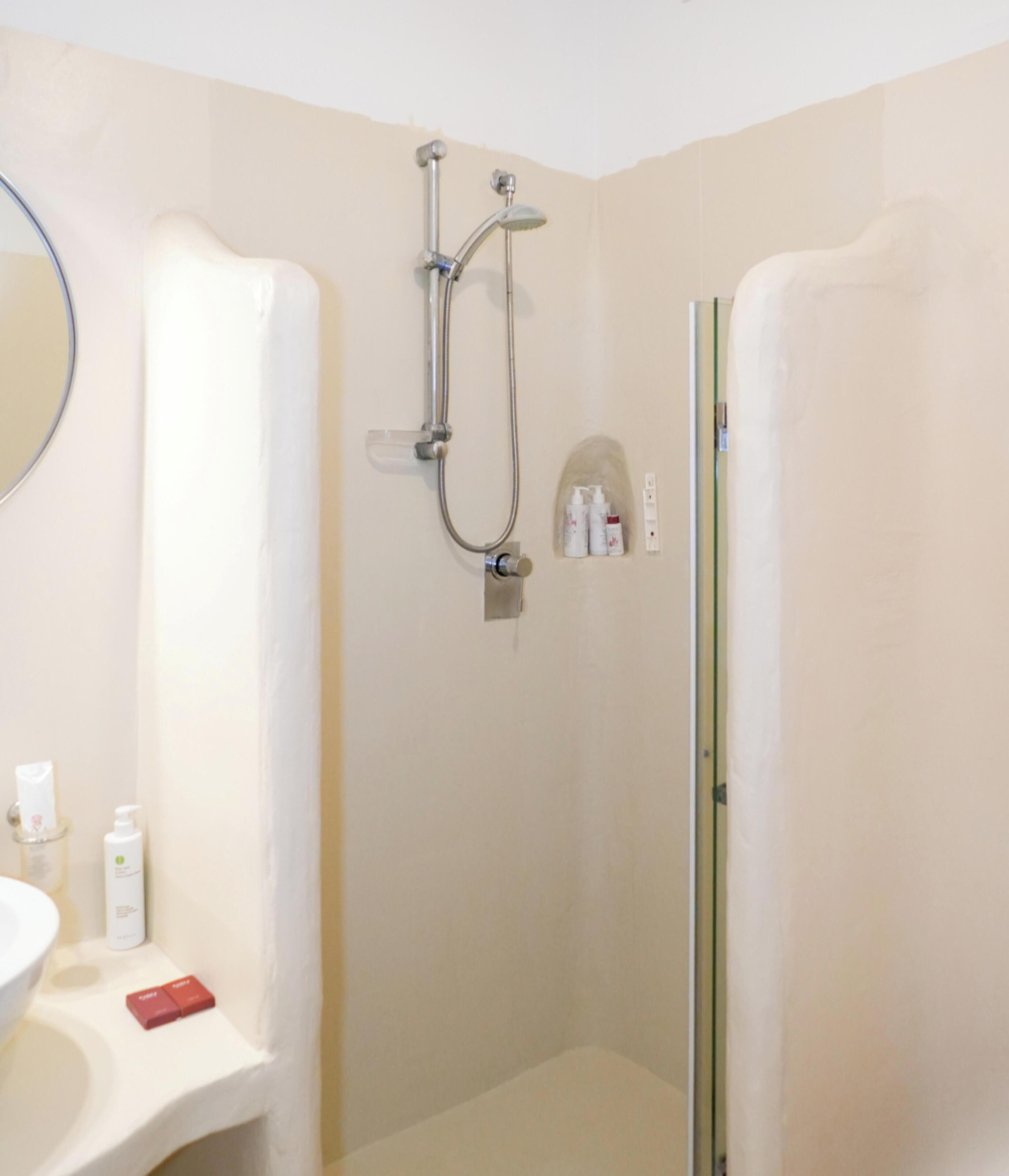 Camera Standard con letto matrimoniale o 2 letti singoli | Bagno | Doccia, asciugamani, carta igienica