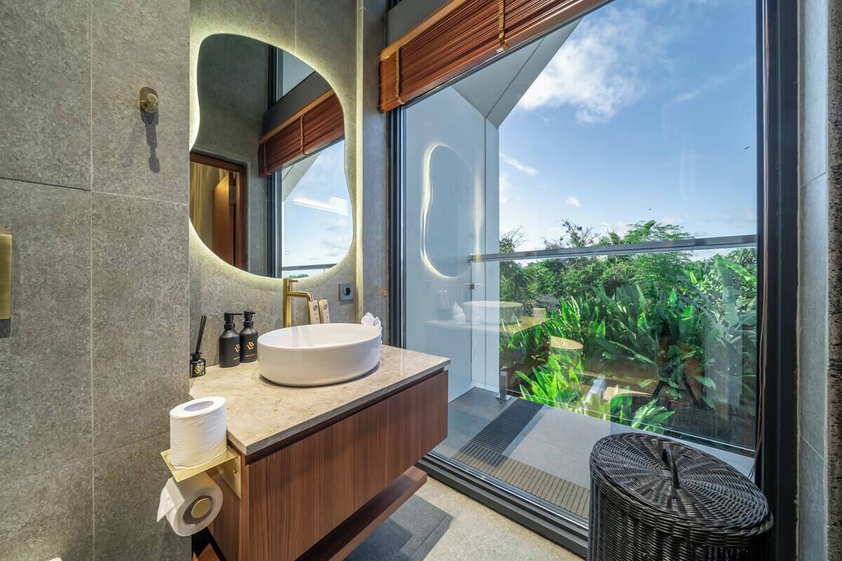 Luxury Villa, 2 Bedrooms, Private Pool | Bathroom | Shower, rainfall showerhead, bathrobes, bidet