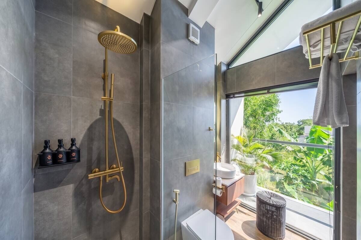 Premier Villa, 2 Bedrooms, Private Pool | Bathroom | Shower, rainfall showerhead, bathrobes, bidet