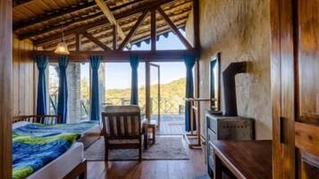 Double Room, Patio, Mountain View | In-room safe, blackout curtains