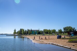 Vlak bij het strand