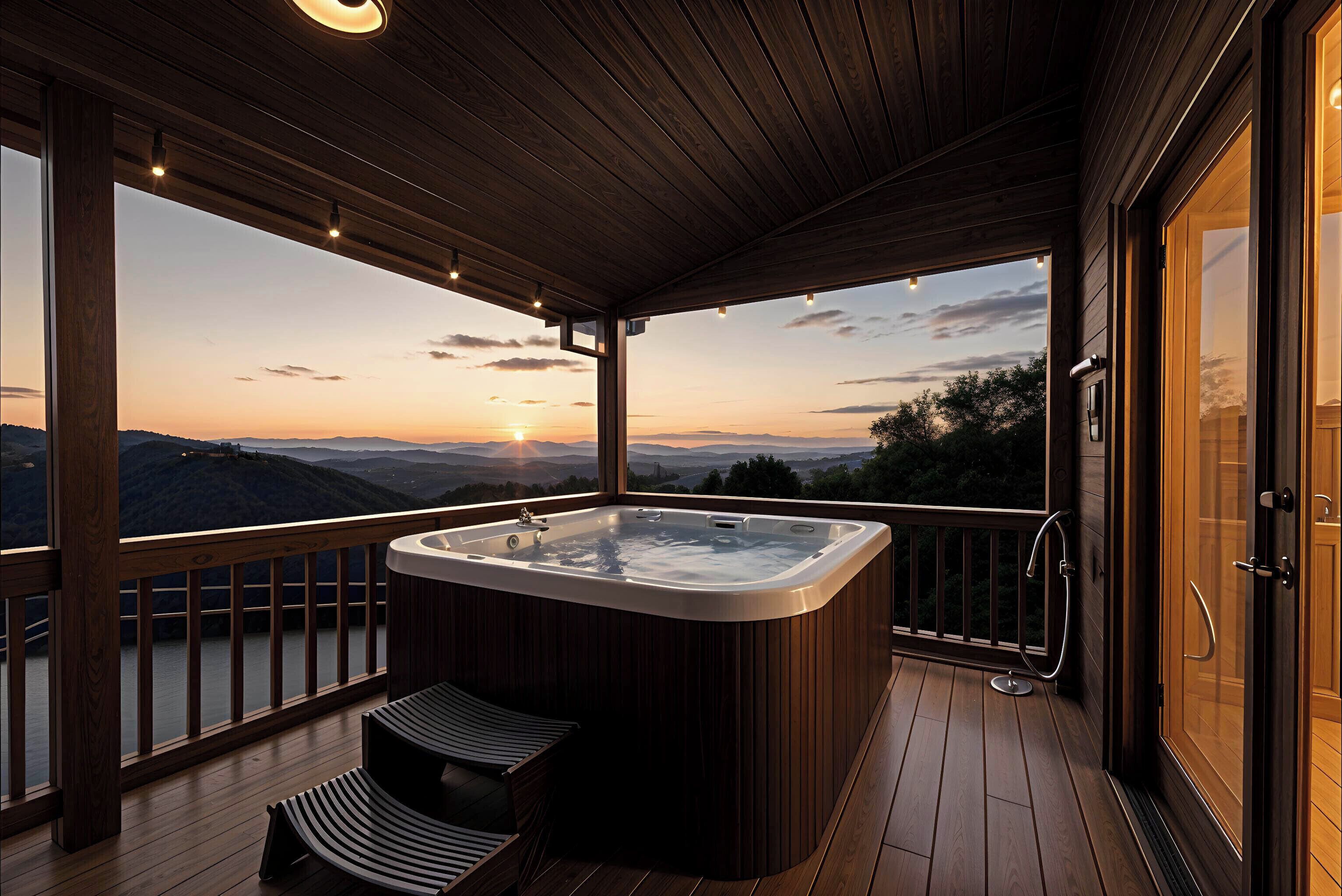 Outdoor spa tub