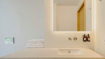 Executive Room | Bathroom | Hair dryer, towels, soap, shampoo