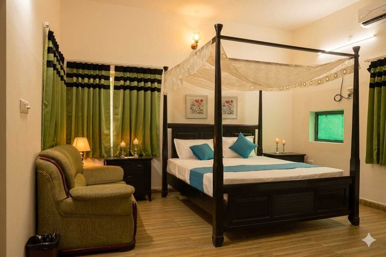 Habitación doble superior, vistas al jardín | Espacio para trabajar con un portátil y wifi gratis