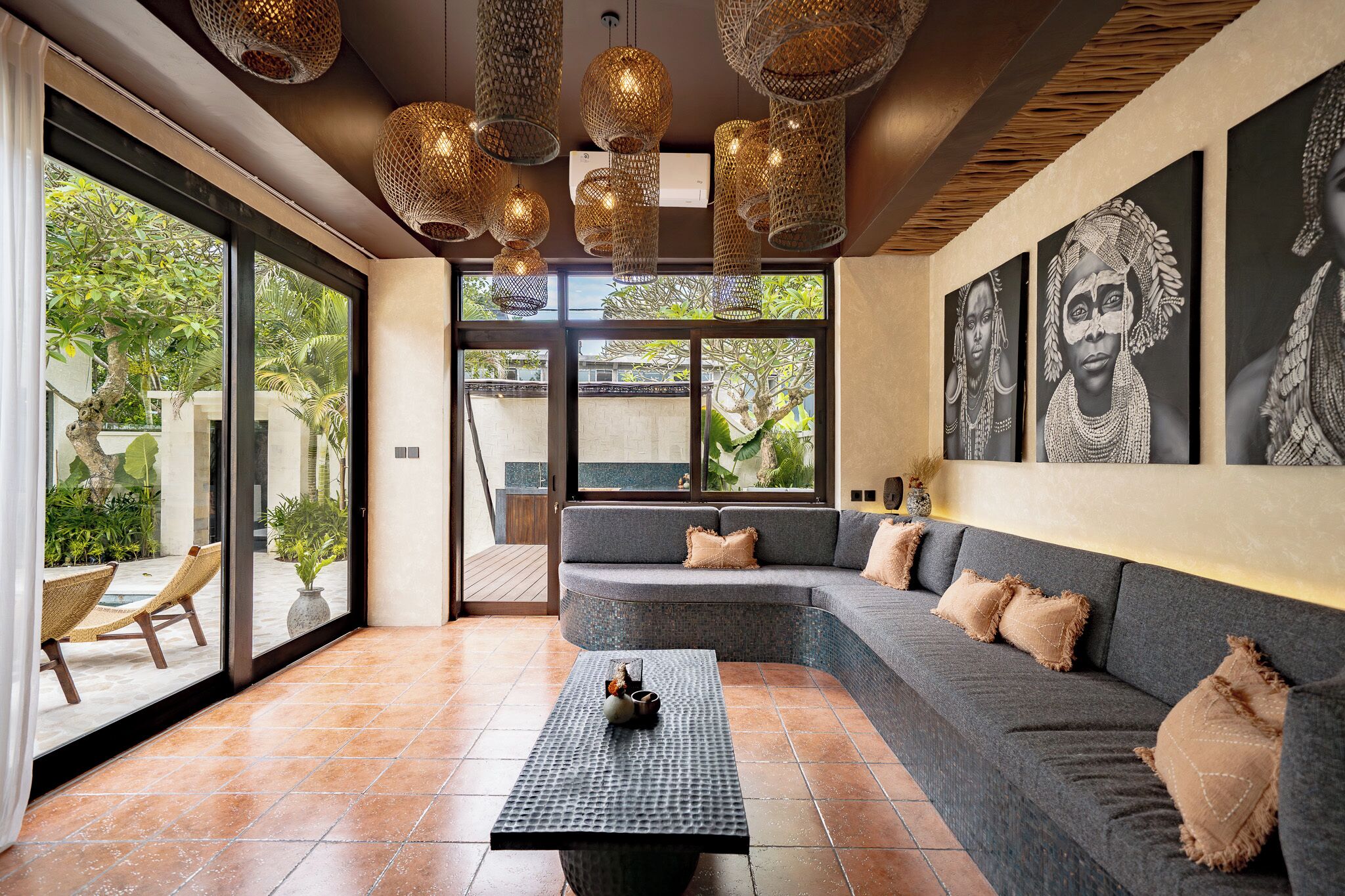 Deluxe Villa, 3 Bedrooms, Patio, Pool View | Living room