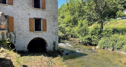 Moulin de la Ribereuille Pyrenees view and swimming pool