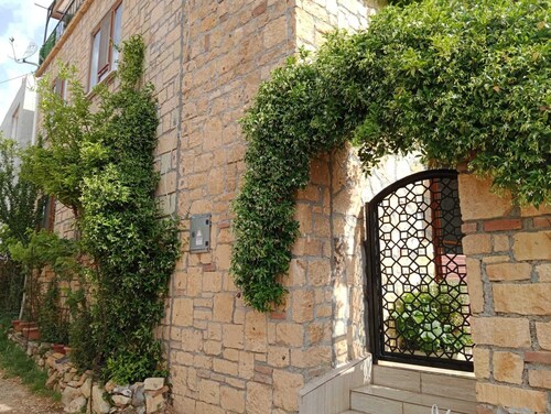 Detached, stone house with garden, 1+1 layout, magnificent view in Assos-Arıklı.