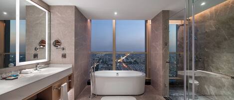 Executive Suite, Private Bathroom | Bathroom | Hair dryer, slippers, towels, soap