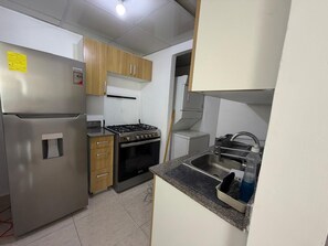 Comfort Apartment, Park View | Private kitchen | Fridge, microwave, oven, stovetop - Amueblado (Licey al Medio)