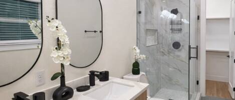Free toiletries, hair dryer, towels, soap
