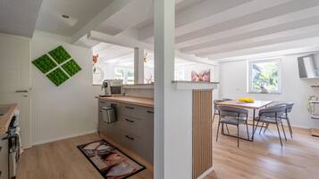 Fridge, oven, stovetop, dishwasher