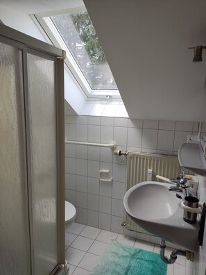 Douche, serviettes fournies