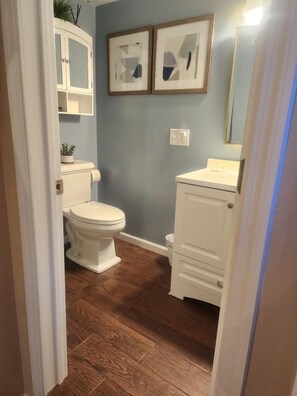 Shower, hair dryer, towels, soap - Lower Level Studio Apartment King Bed Saratoga 12 Miles to SPAC & Track (Porter Corners)