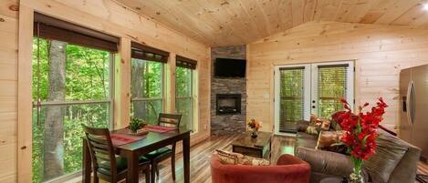 Cabin, 1 Bedroom | Living area | Smart TV