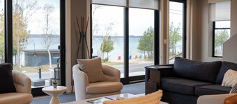 Obsidian Shores Waterfront House on Crystal Lake with Private Beach Access