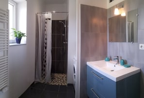 Shower, hair dryer