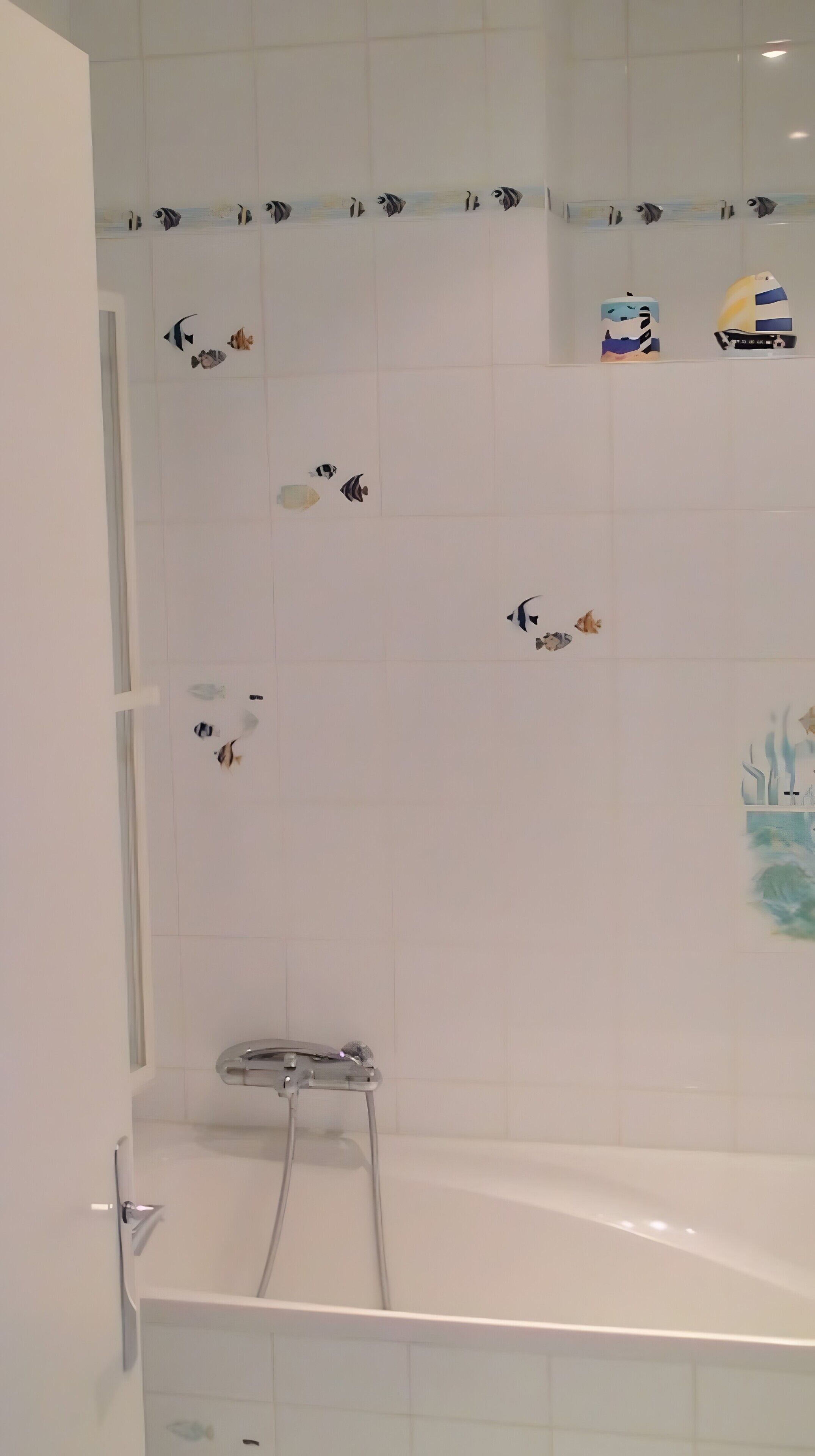 Douche, sèche-cheveux
