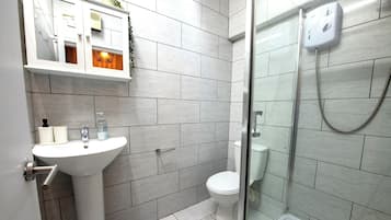Deluxe Apartment | Bathroom | Shower, free toiletries, hair dryer, towels