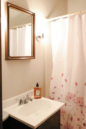 Shower, towels, soap, toilet paper - Country Oasis 4-bedroom farmhouse in tranquil Shelby with cozy charm (Shelby)