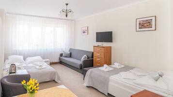 Comfort Quadruple Room, Garden View | Iron/ironing board, free WiFi