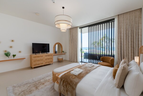 Iron/ironing board, free WiFi, bed sheets - Luxe 4BR Villa | Private Pool & Beach | Al Zorah (Ajman)