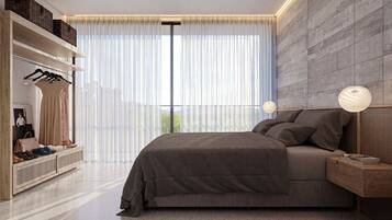 Apartamento básico | Cofres nos quartos, cortinas blackout, ferros/tábuas de passar roupa