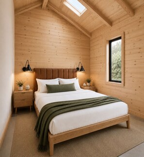 1 bedroom, bed sheets - Cozy 1-bedroom cabin at Off Map in beautiful South Haven with AC (South Haven)