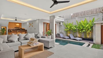 Familievilla, 3 soverom, privat basseng | Oppholdsrom