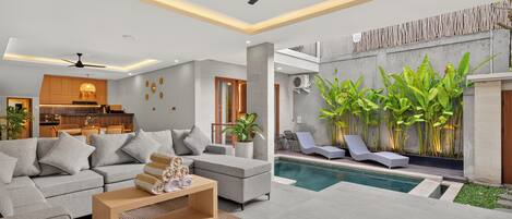 Family Villa, 3 Bedrooms, Private Pool | Living room