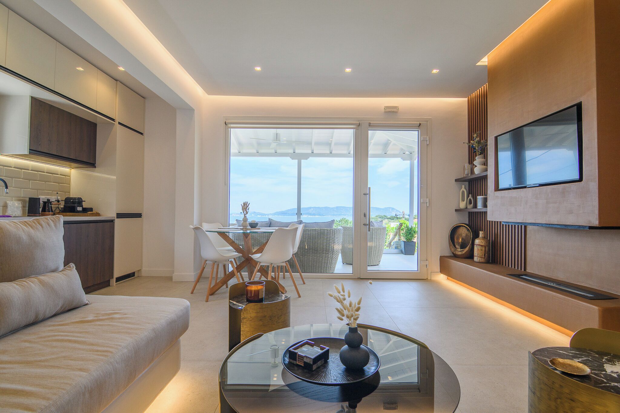 Panoramic-Villa, 3 Schlafzimmer, Meerblick | Wohnbereich