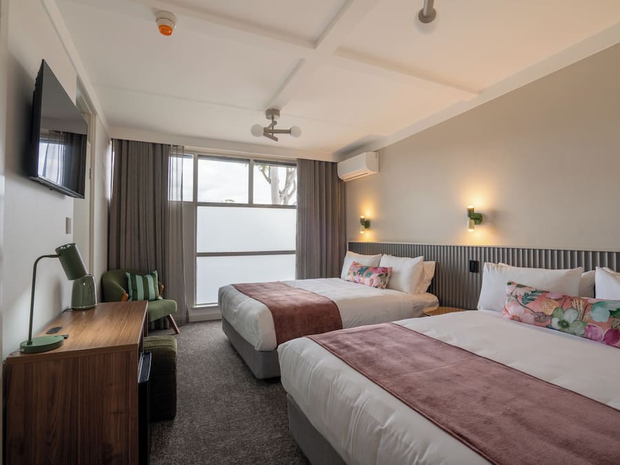 Twin Room, 2 Queen Beds | Desk, iron/ironing board, WiFi (free), bed sheets