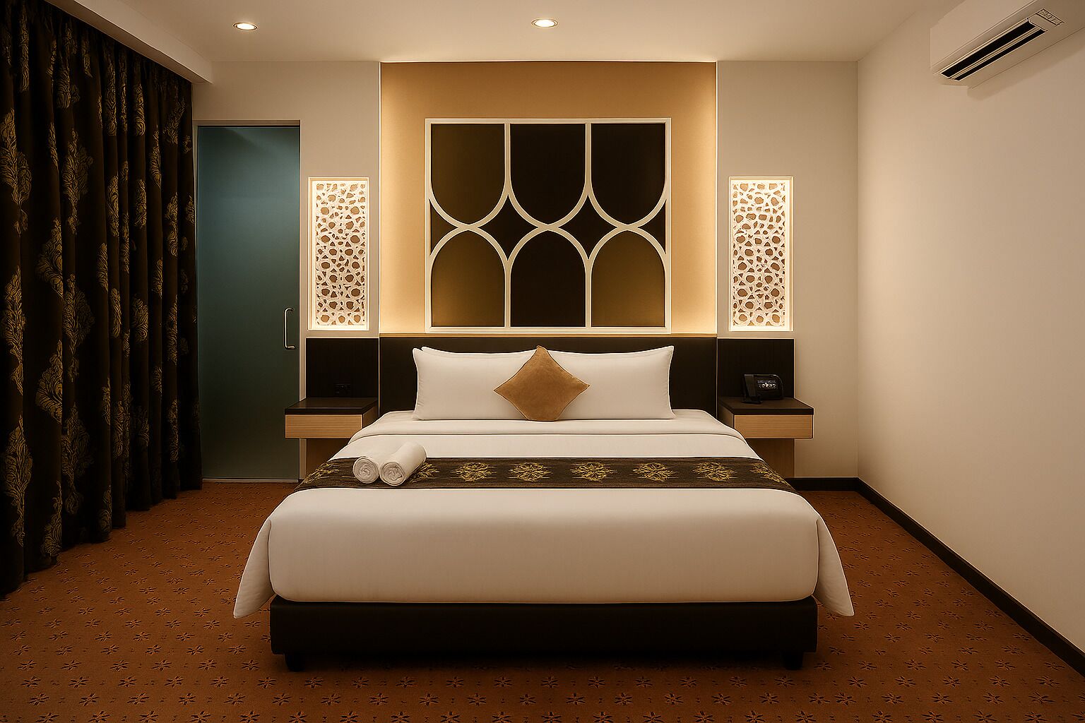 Desk, free WiFi, bed sheets