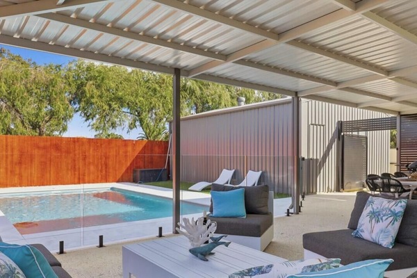 Pool and outdoor seating